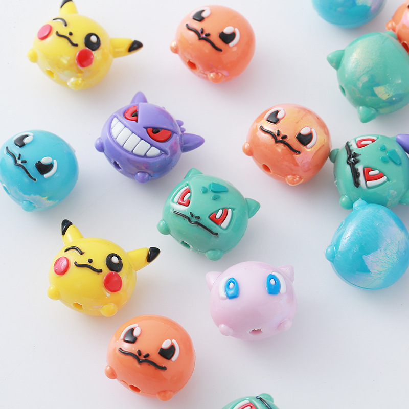 Phone Accessories Crochet - 12 Stück Pokémon-Perlen DIY Handyband Schlüsselanhänger