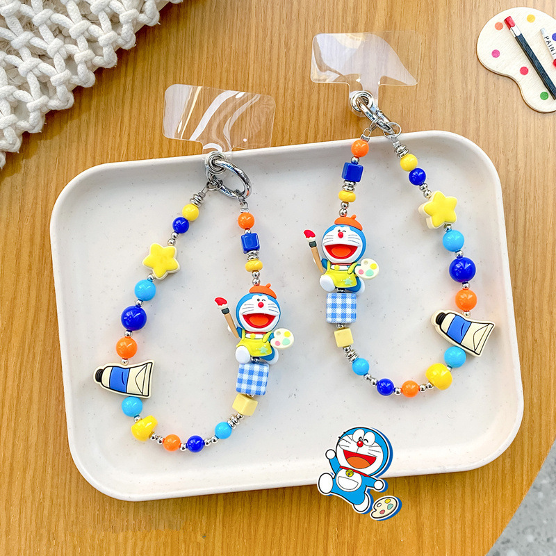 Phone Accessories Supplier - Doraemon Cartoon Handykette mit Perlen Anime-Zubehör