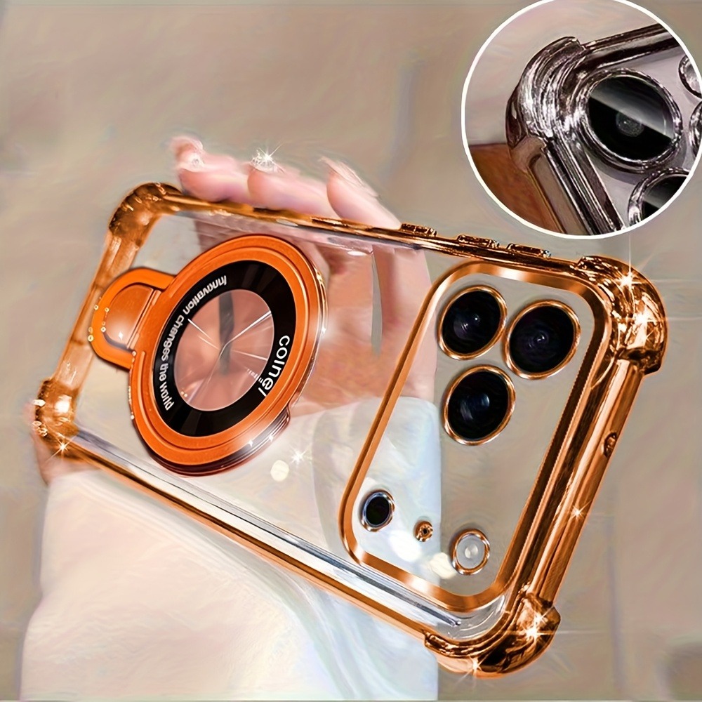 Phone Accessories Ring - Luxuriöse Transparente Galvanisierte Handyhülle für iPhone
