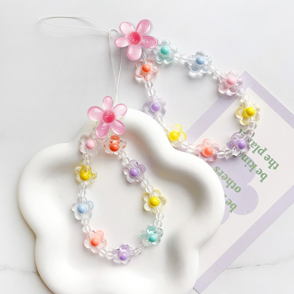 Phone Accessories Crochet - Bunte Sonnenblume Perlen Handykette Macaron Blume