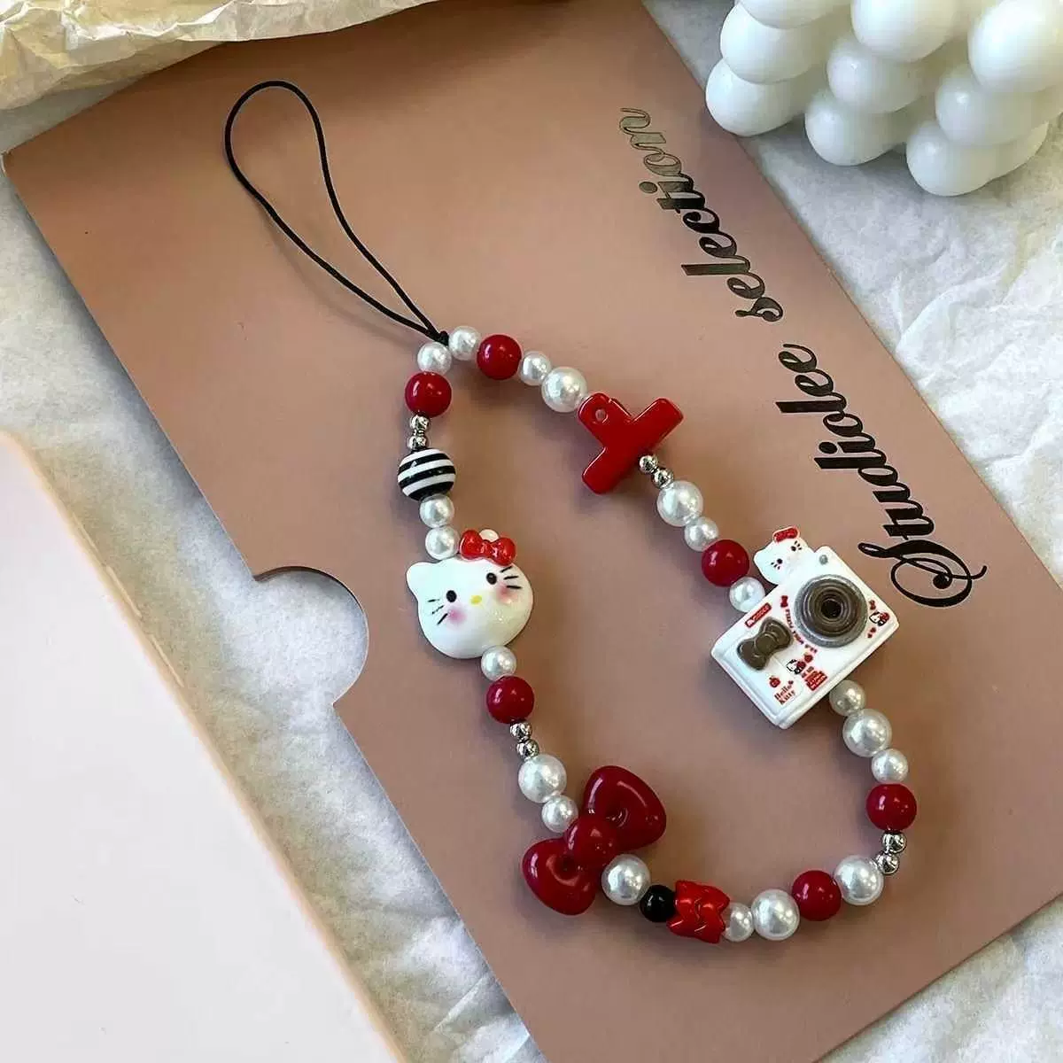 Süßer Kawaii Hello Kitty Anti- – Phone Accessories Crochet Bewertung und Preis